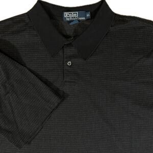 Polo By Ralph‎ Lauren Mini Check Black Beige Pima Cotton Classic Polo Shirt XL